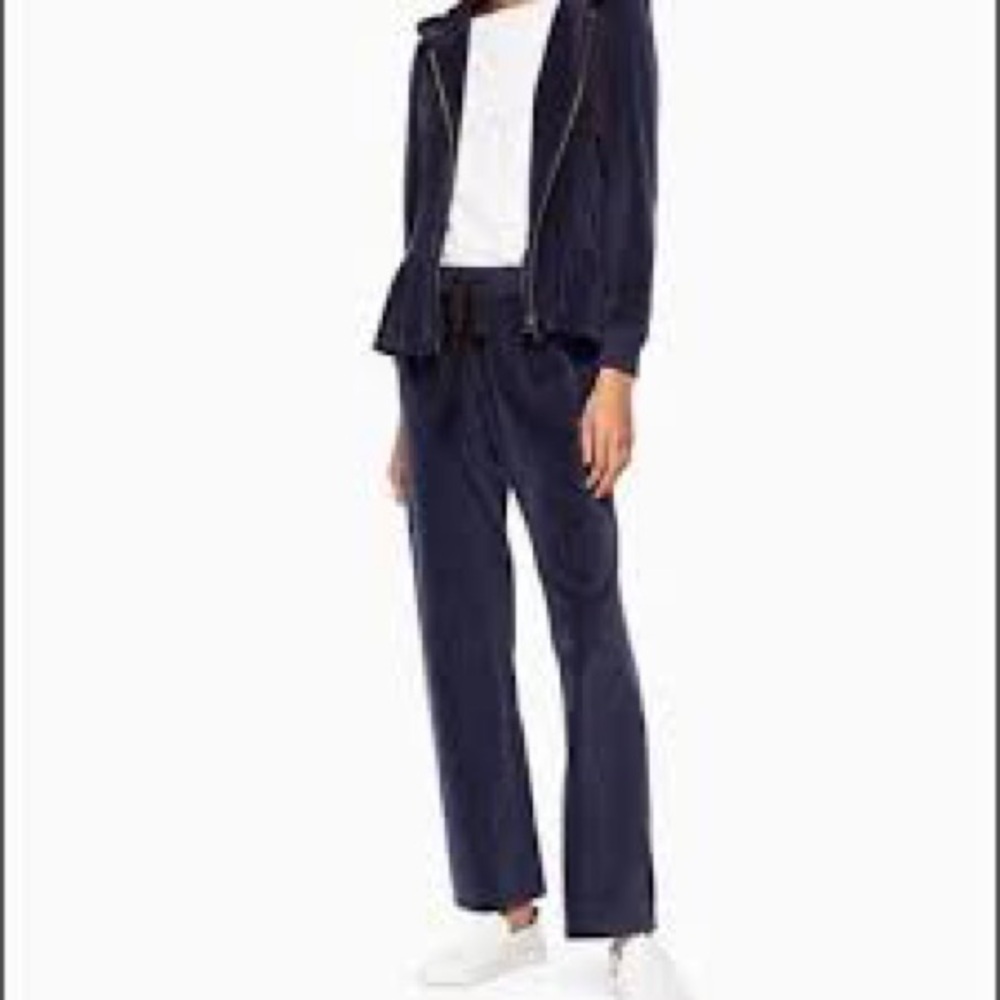 Kate Spade New York Broome Street Navy Velour Zip Hoodie & Pants Set NWOT